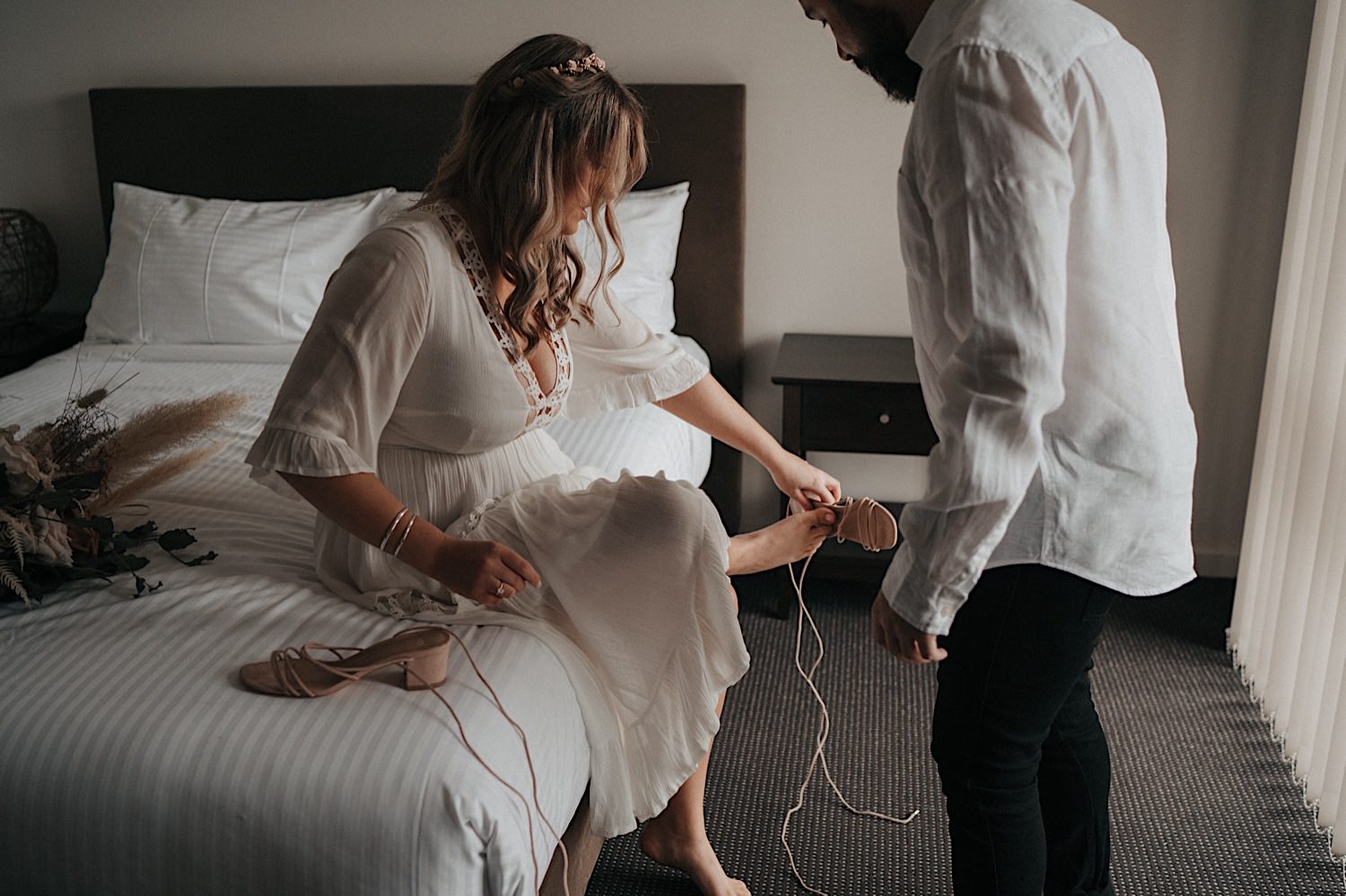 08_Couple getting ready before elopement