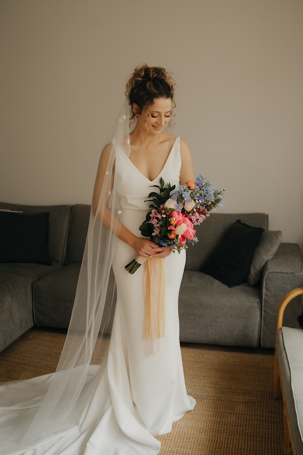 041_bride-portrait-glasshaus-brucke-ceremony-melbourne Portrait of the bride before the ceremony at the Glasshaus Brucke wedding in Melbourne