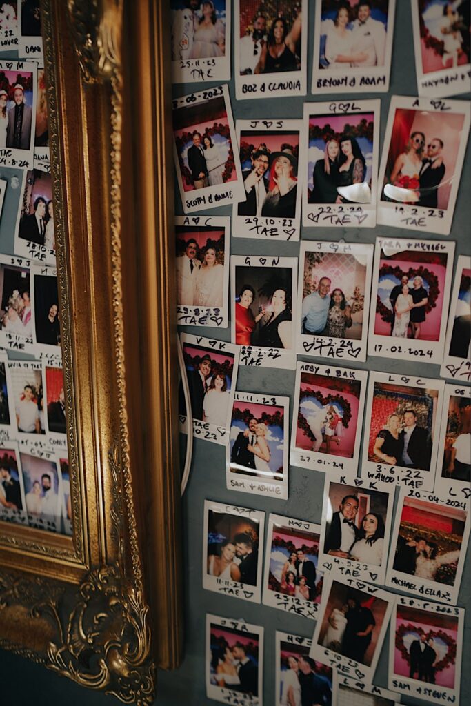 054_polaroid-details-altar-electric-wedding-collingwood Polaroid photos of past couples displayed at the wedding venue, Altar Electric, Collingwood, Melbourne
